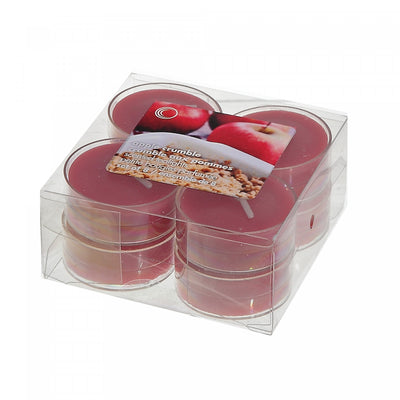 8 Pk Scented Tealights Apple Crumble - Set of 2 Candle|Paquet de 8 bougies chauffe-plats parfumées à arôme de croustade aux pommes - ensemble de 2 paquets de bougies