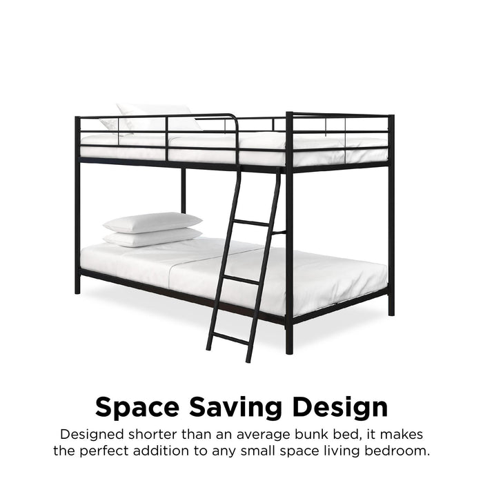 Dorel Home Atwater Living Bloor Small Space Twin Over Twin Bunk Bed - Black