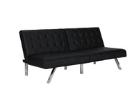 Dorel Home Atwater Living Elvia Convertible Faux Leather Futon - Black Faux Leather