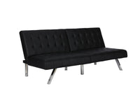 Atwater Living Elvia Convertible Faux Leather Futon - Black Faux Leather