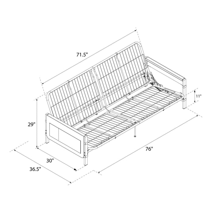 DHP Metal and Storage Arm Futon with 6\" Mattress