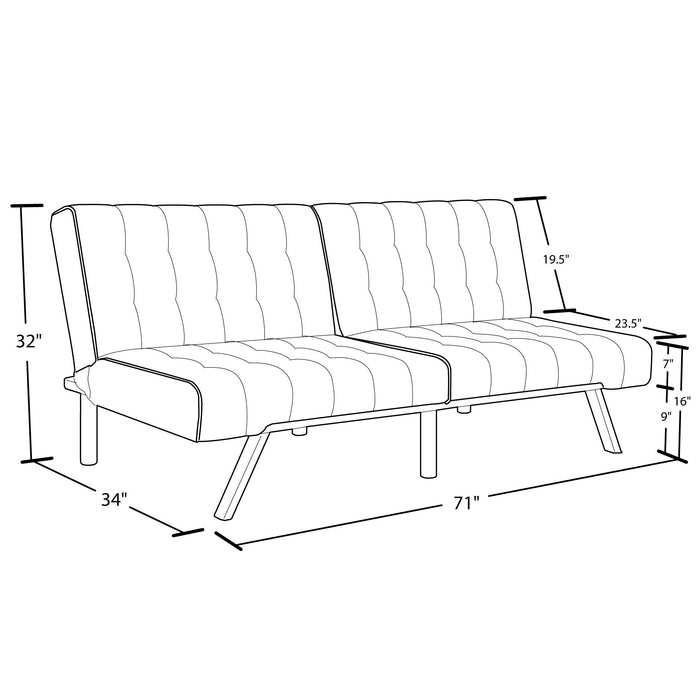 Dorel Home Atwater Living Elvia Linen Futon - Grey