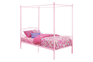 Dorel Home Whimsical Metal Canopy Twin Bed - Pink