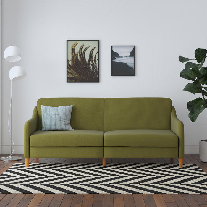 Atwater Living Jodi Coil Linen Futon Green The Brick