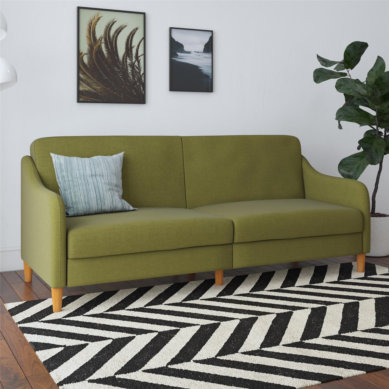 Atwater Living Jodi Coil Linen Futon Green The Brick