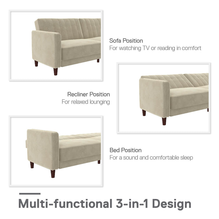 Dorel Home Atwater Living Lenna Tufted Velvet Futon - Tan