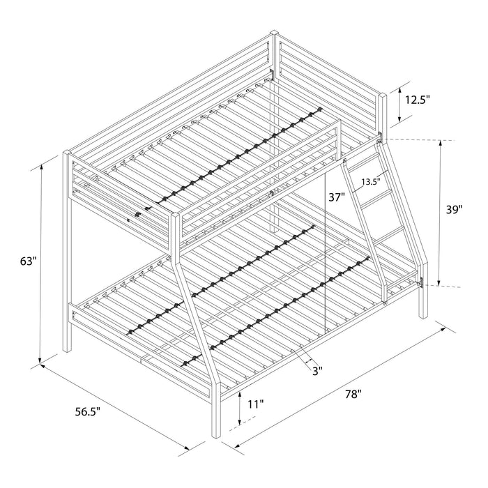 DHP Premium Twin Over Full Bunk Bed