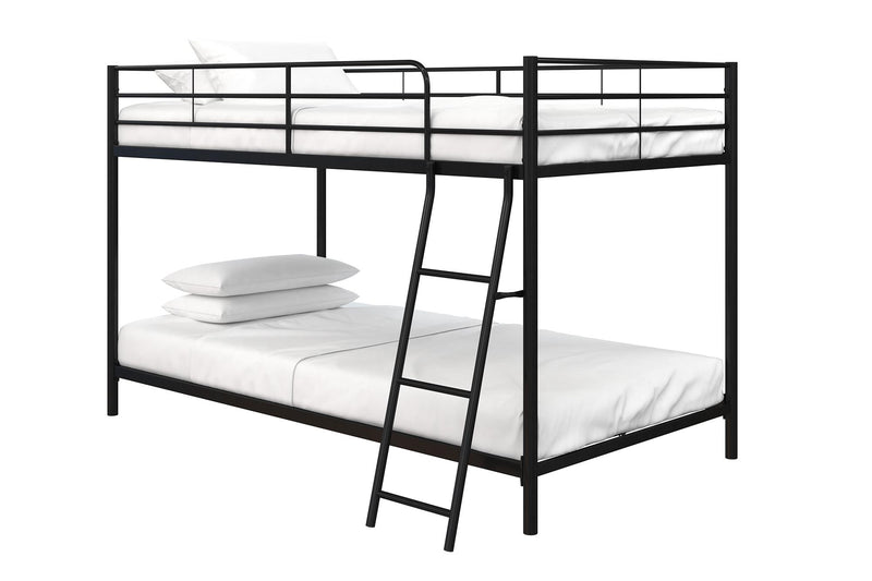 Dorel Home Atwater Living Bloor Small Space Twin Over Twin Bunk Bed - Black