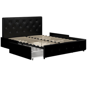 Dorel Home Atwater Living Dana Full Upholstered Bed with Storage - Black