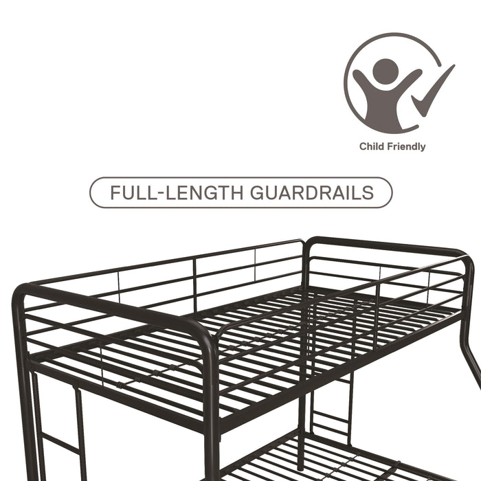 Dorel Home Atwater Living Cassia Twin Over Full Metal Bunk Bed - Black
