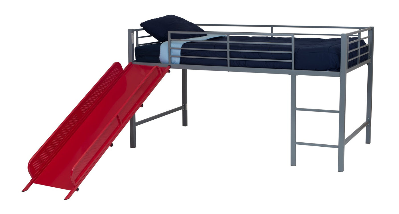 Metal loft bed with slide new arrivals