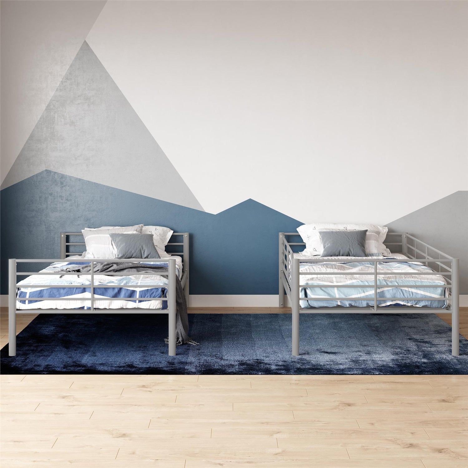 Blue metal twin bed outlet