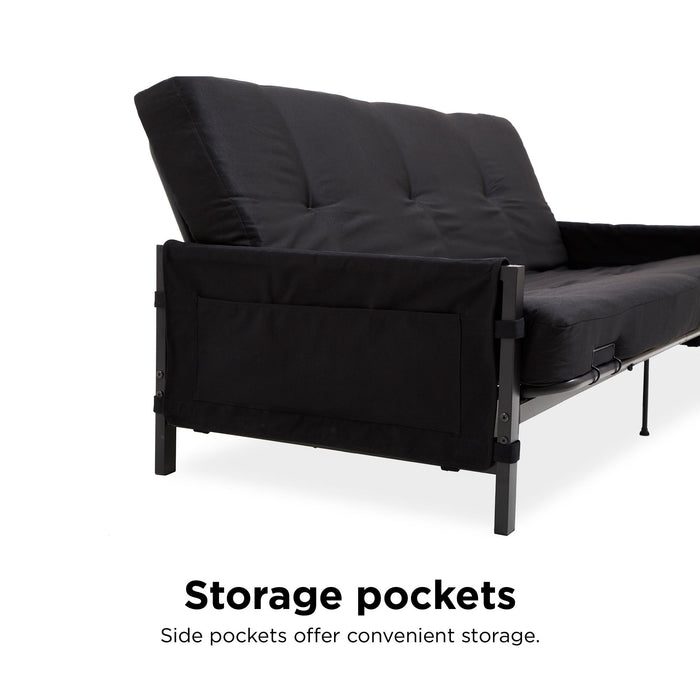 DHP Metal and Storage Arm Futon with 6\" Mattress