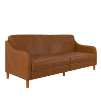 Atwater Living Jodi Coil Faux Leather Futon - Camel