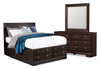 Yorkdale 5-Piece Full 12 Drawer Storage Bedroom Package – Dark Brown