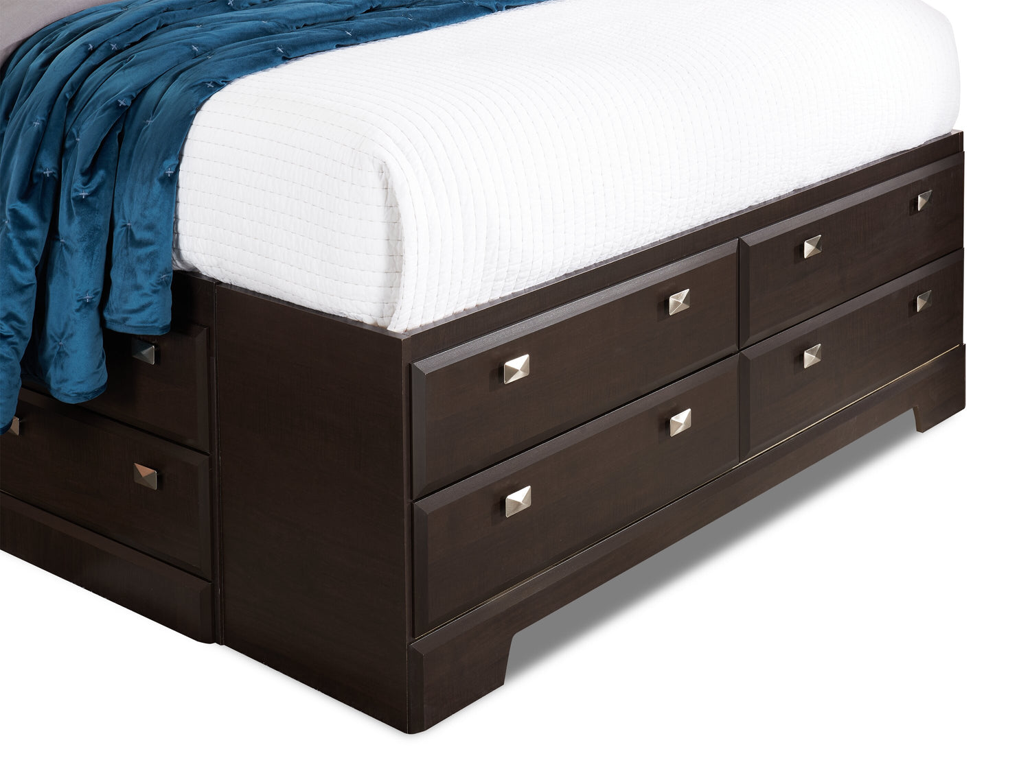 The brick queen storage bed sales