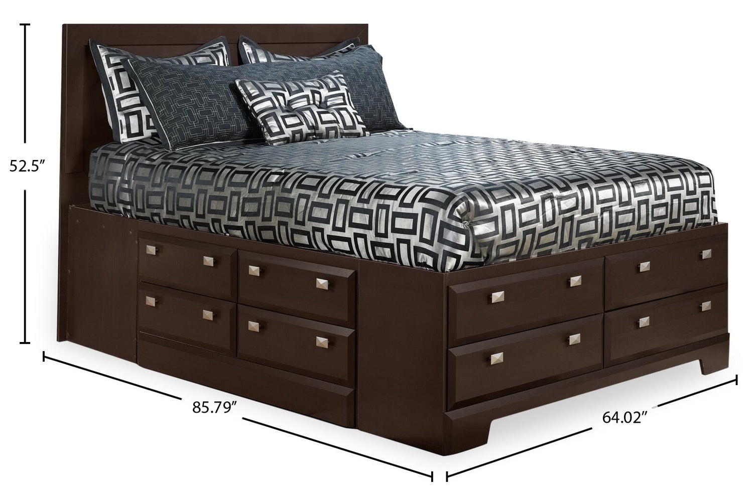 Yorkdale 12 Drawer Platform Bed with Headboard Storage Frame Mad. The Brick