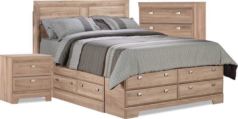 Yorkdale Light 5-Piece Full Storage Bedroom Package with Chest and Nightstand