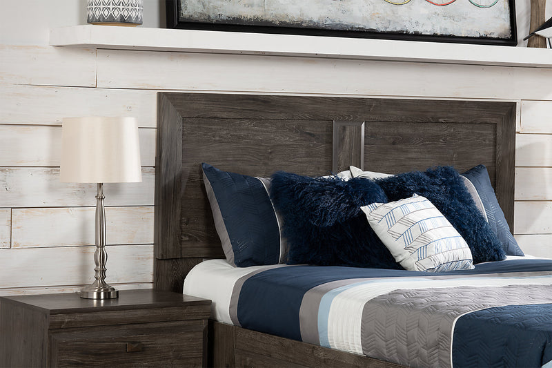 Yorkdale Panel Headboard, Made in Canada, Grey- Queen Size