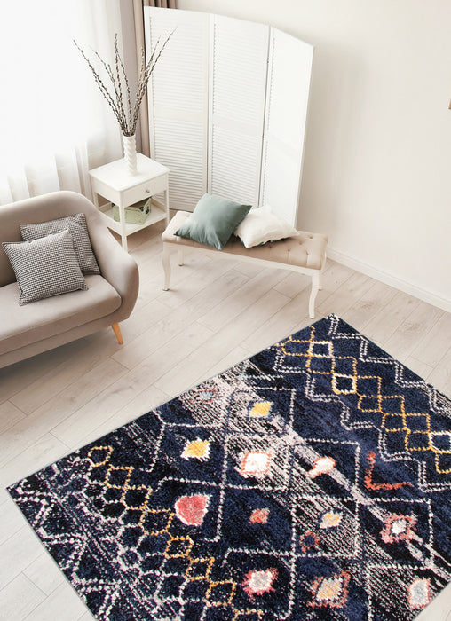 Makondo Classic Navy Blue Area Rug - 6'7\" x 9'6\"
