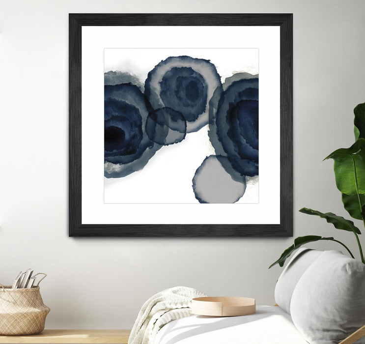 \"Blotted Ink Ii\" Matted and Framed Black 36x36 Wall Art