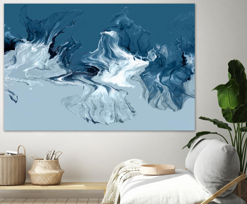 \"Azure Marble I\" Giant Art 72x48 Wall Art