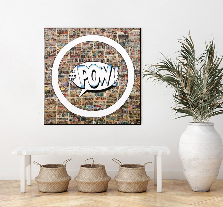 \"Smoke Circus I\" Canvas Framed Black 20x20 Wall Art