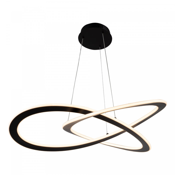 Wave Black Integrated LED Chandelier