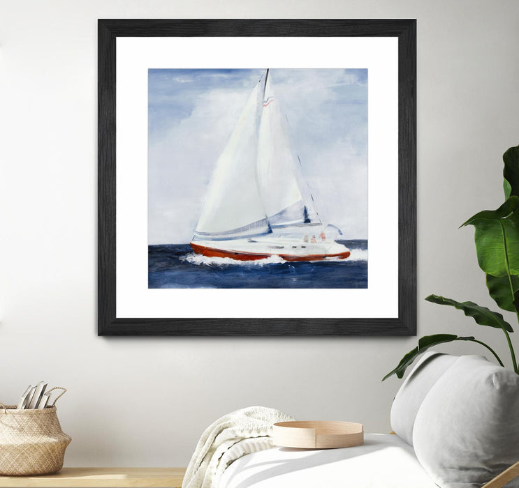 \"Chasing The Sun\" Matted and Framed Black 30x30 Wall Art