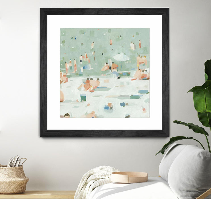 \"Summer Confetti I\" Matted and Framed Black 36x36 Wall Art