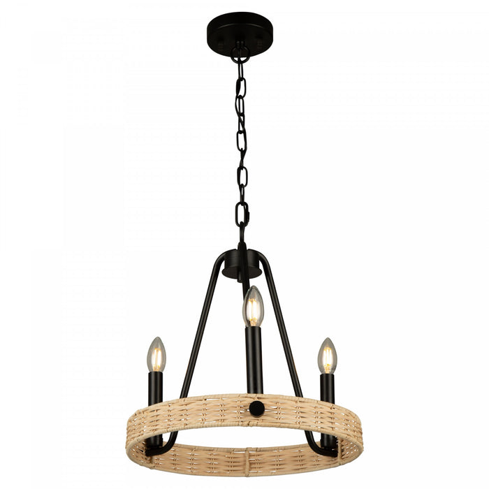 Perris 3-Light Black Chandelier