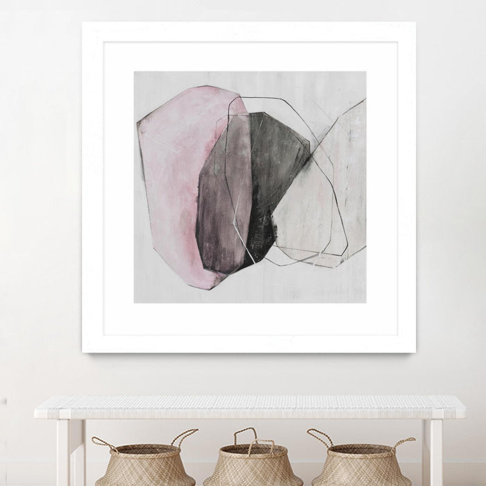 \"Tickled With Pink\" Matted and Framed White 36x36 Wall Art