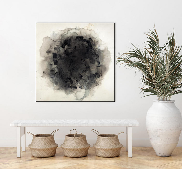 \"Positives And Negatives I\" Canvas Framed Black 20x20 Wall Art