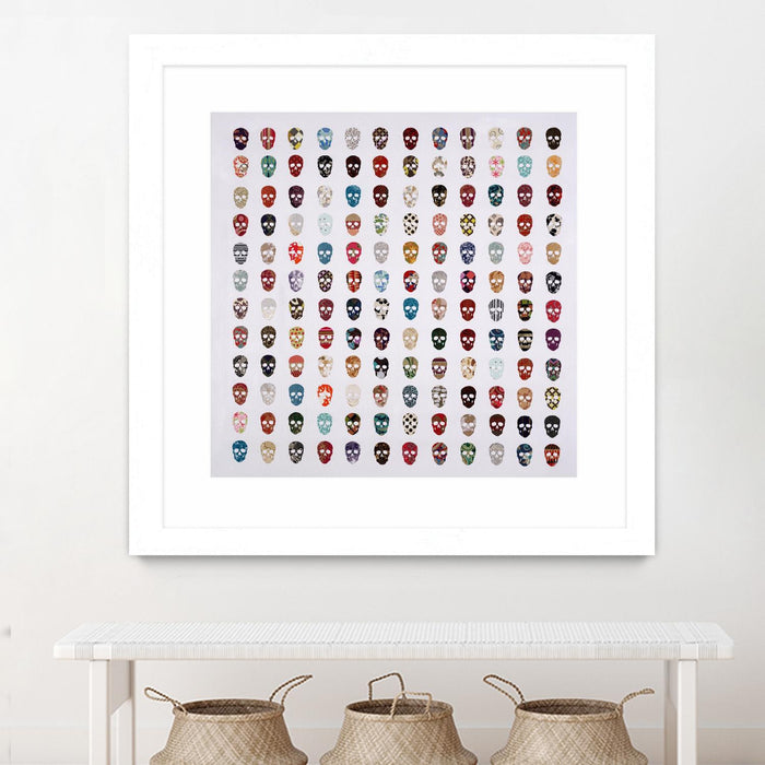 \"Gorgeous Crowd\" Matted and Framed White 36x36 Wall Art