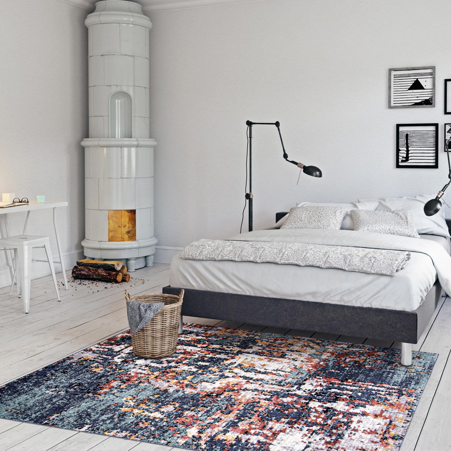 Retro Blue Rug Paloma Vintage Blue Area Rug - 8'0