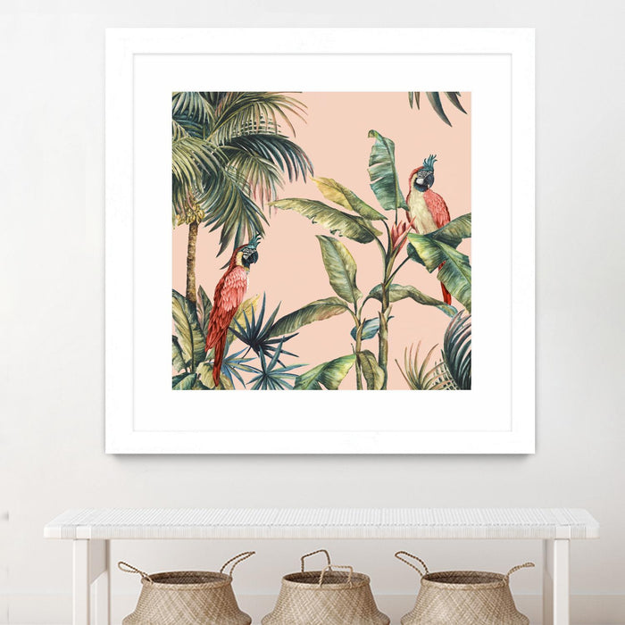 \"Tropicano Ii\" Matted and Framed White 30x30 Wall Art