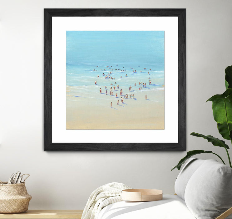 \"Beach Day Ii\" Matted and Framed Black 30x30 Wall Art