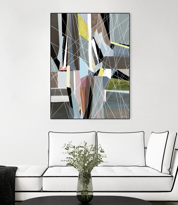 \"Oceanrain\" Canvas Framed Black 18x24 Wall Art