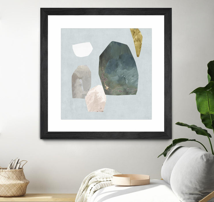 \"Assembly I\" Matted and Framed Black 36x36 Wall Art