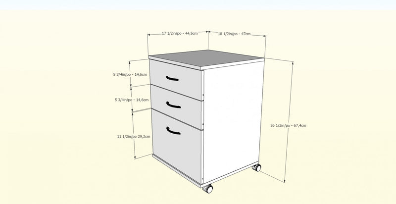 Nordika 3-Drawer Filing Cabinet - Natural Maple