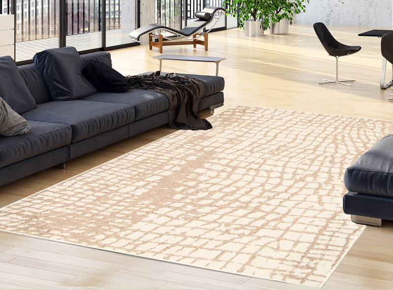 Sadie Safari Champagne-Taupe Area Rug - 5'3\" x 7'7\"