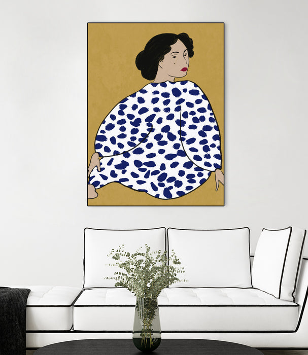 \"Happy Girl\" Canvas Framed Black 18x24 Wall Art