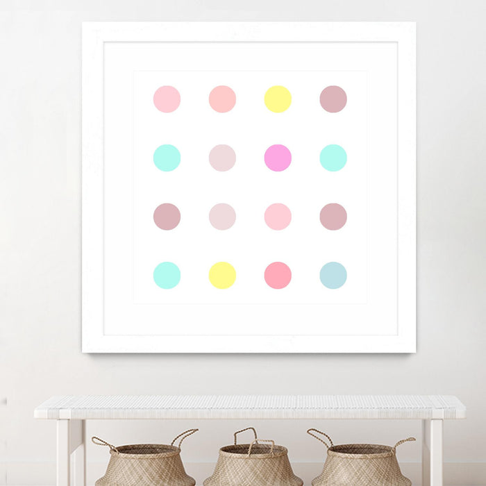 \"Pink Iv\" Matted and Framed White 36x36 Wall Art
