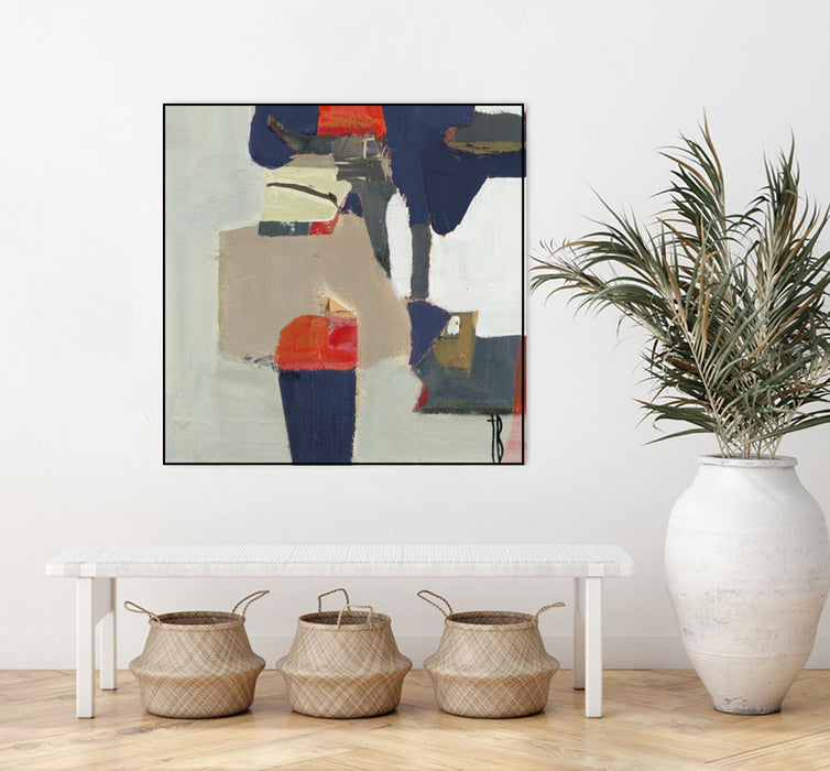 \"Orange Crush V9\" Canvas Framed Black 20x20 Wall Art