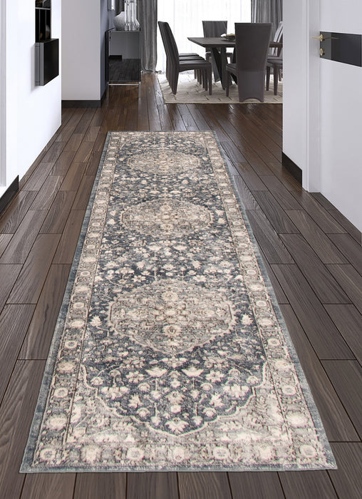 Octavian Tabriz Grey Area Rug - 2'7\" x 8'2\"