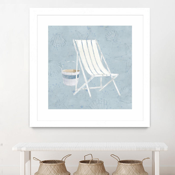 \"Serene Seaside Iii\" Matted and Framed White 36x36 Wall Art