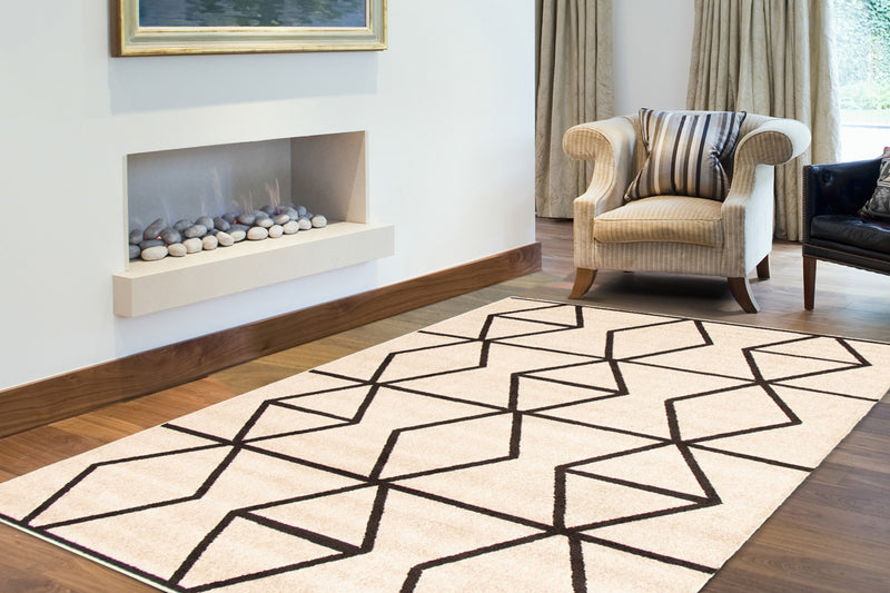 Anandi Ivory-Brown Area Rug - 5'3\" x 7'3\"