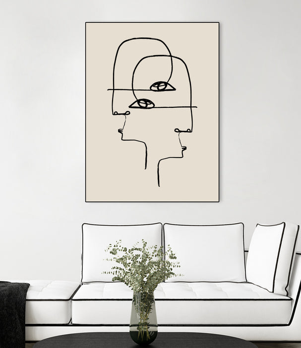 \"Faces\" Canvas Framed Black 24x32 Wall Art