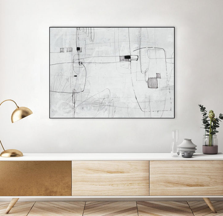 \"Parkour\" Canvas Framed Black 32x24 Wall Art