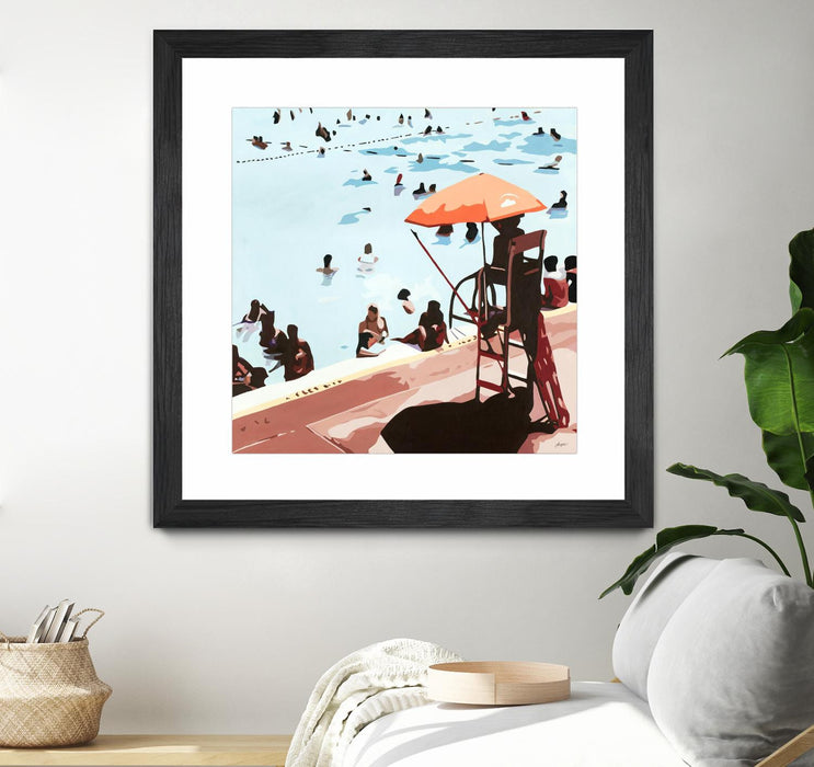 \"It's All Going Just Swimmingly\" Matted and Framed Black 30x30 Wall Art